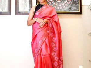 Tussar Hand Block Silk Saree